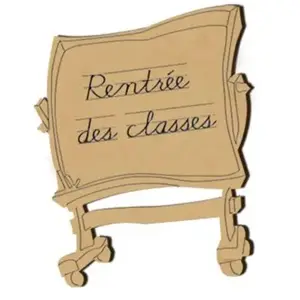 Spiderlily Design Sujet en bois médium - Tableau rentrée des classes - 5,1 x 4,1 cm pas cher