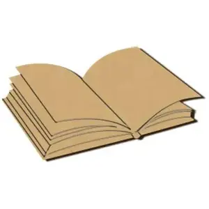 Spiderlily Design Sujet en bois médium - Livre ouvert - 2,2 x 4,2 cm