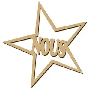 Spiderlily Design Mot en bois médium - Etoile nous - 5,4 x 5,4 cmVendu parscrapmalin