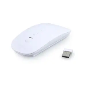 Facil&co Souris Blanche Sans fil Design Ultra Slim Plate Optique 2,4 GHZ DONGLE USB Extra pas cher