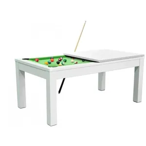 Table à manger convertible en billard 7FT Meyer - Blanc - Tapis vertVendu parcdiscount