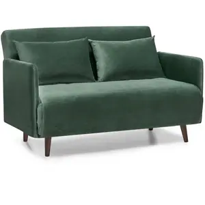 Drawer Canapé convertible 2 places en velours L120cm - Vert forêt - belushi pas cher