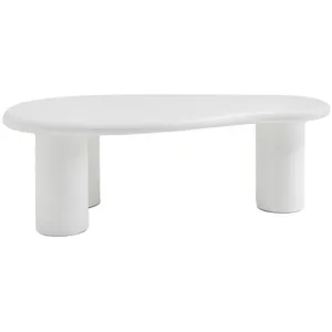 Drawer Table basse organique en fibre de ciment L120cm - Blanc pas cher