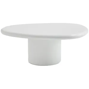 Drawer Table basse organique en fibre de ciment L80cm - Blanc pas cher