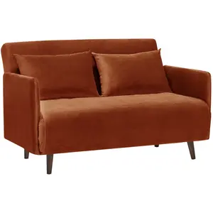 Drawer Canapé convertible 2 places en velours L120cm - Rouille pas cher