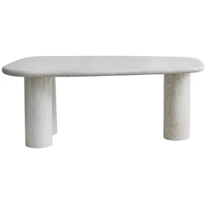 Drawer Table à manger 6 places en effet travertin - Beige pas cher