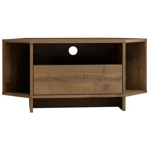 Drawer Meuble TV d'angle 1 porte en bois L95,7cm - Bois foncé pas cher