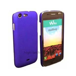 Htdmobiles Housse etui coque rigide pour Wiko Stairway + film ecran - BLEU RIGIDE pas cher