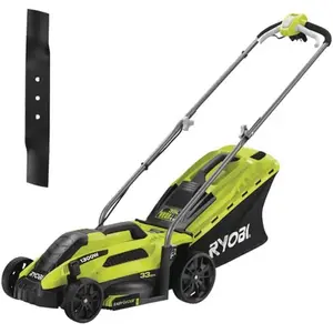 Pack RYOBI Tondeuse électrique 1300W Coupe 33cm RLM13E33S - Lame de to... pas cher