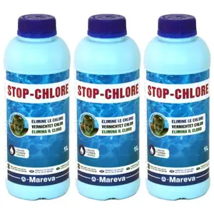 Lot de 3 Stops chlore MAREVA - 1 L - 150031Ux3 pas cher