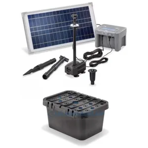 ESOTEC Kit pompe solaire Fountain Pro 500 l/h 15W avec système batterie 12V anneau Led et filtreVendu parcdiscount