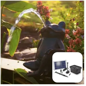 Fontaine solaire Grenouille Assise 600 l/h maxi