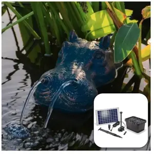 Fontaine solaire Hippopotame 600 l/h maxi