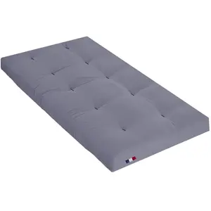 Terre de Nuit Matelas futon gris clair coeur en latex 90x190 pas cher