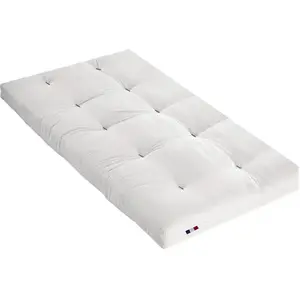 Matelas futon coton traditionnel, 13cm écru 90x190 pas cher