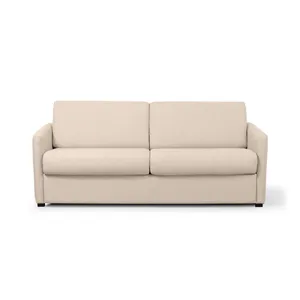 LOUNGITUDE Canapé convertible système couchage express 3 places en tissu - Beige