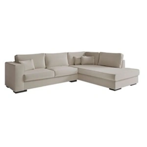 Comparateur de prix : LOUNGITUDE Canapé d'angle droit 4 places tissu PENELOPE beige 4 places et +
