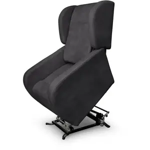 Fauteuil de relaxation électrique LISE - LOUNGITUDE - Gris foncé - 1 p...