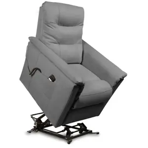 LOUNGITUDE Fauteuil de relaxation ANABEL électrique et releveur en tissu grisVendu parconforama