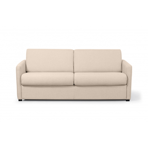 LOUNGITUDE Canapé Convertible 3 places en Tissu - épaisseur 13cm - Beige pas cher