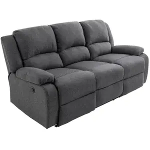 LOUNGITUDE RELAXXO - Canapé de Relaxation électrique 3 places en Tissu LEO pas cher