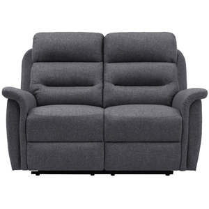 LOUNGITUDE Canapé de relaxation manuel 2 places en tissu gris foncé KING