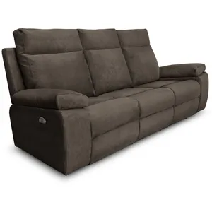 RELAXXO Canapé de relaxation électrique 3 places en tissu HOUDA - Taupe pas cher