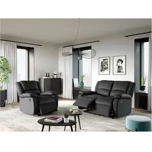 Comparateur de prix : LOUNGITUDE RELAXXO - Fauteuil Relaxation 1 place Simili cuir LEO - Noir