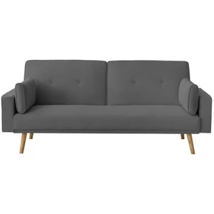 LOUNGITUDE Canapé droit scandinave convertible 3 places en tissu - Gris foncé