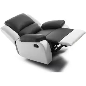 LOUNGITUDE RELAXXO - Fauteuil de relaxation en simili LEO - Blanc/Gris pas cher