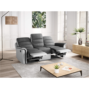 LOUNGITUDE RELAXXO - Canapé de Relaxation 3 places en Microfibre et Si...