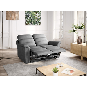 LOUNGITUDE - Canapé 2 Places de Relaxation en Tissu - Gris Clair pas cher