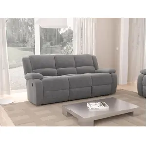 LOUNGITUDE RELAXXO - Canapé de Relaxation électrique 3 places Microfibre LEO pas cher