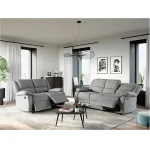 LOUNGITUDE RELAXXO - Canapé Relaxation 2 places LEO en Tissu - Gris clair