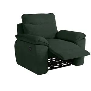 Comparateur de prix : LOUNGITUDE Fauteuil de relaxation manuel ROSS en velours côtelé - Vert foncé