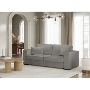 LOUNGITUDE Canapé droit fixe 3 places BELAMI en tissu - 231 x 93 x 86 cm - Usinestreet pas cher
