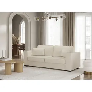LOUNGITUDE Canapé droit fixe 3 places BELAMI en tissu - 231 x 93 x 86 cm - Usinestreet pas cher