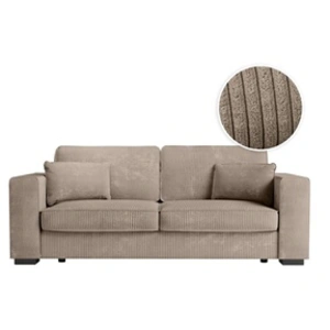 LOUNGITUDE Canapé droit fixe 3 places BELAMI en velours côtelé - 231 x 93 x 86 cm - Usinestreet pas cher