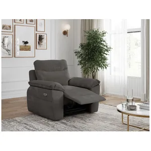 Comparateur de prix : LOUNGITUDE Fauteuil de relaxation électrique ross en velours côtelé - gris ROSS