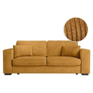 LOUNGITUDE Canapé droit fixe 3 places BELAMI en velours côtelé - 231 x 93 x 86 cm - Usinestreet pas cher
