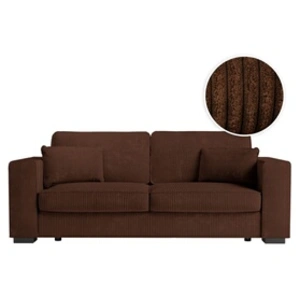 LOUNGITUDE Canapé droit fixe 3 places BELAMI en velours côtelé - 231 x 93 x 86 cm - Usinestreet pas cher