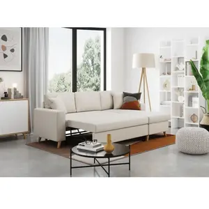 LOUNGITUDE Canapé d'angle MARIA SCANDINAVE réversible convertible avec... pas cher