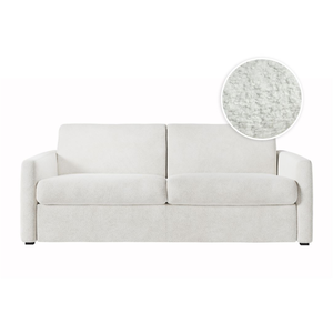 LOUNGITUDE Canapé convertible AGATHE système couchage express en tissu bouclette - Matelas épaisseur 13cm - 178 x 96 x 88 cm - Usinestreet pas cher