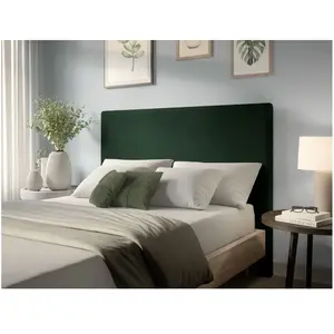LOUNGITUDE Tête de lit NUMA en velours côtelé - Vert foncé - Largeur 140 cm pas cher