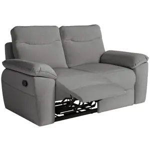 Loungitude Canapé de relaxation manuel ROSS 2 places en tissu - Gris pas cher