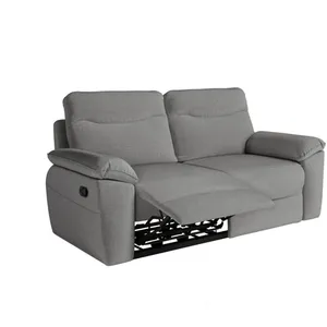 Loungitude Canapé de relaxation manuel ROSS 3 places en tissu - Gris pas cher