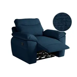 Comparateur de prix : Usinestreet Fauteuil de relaxation manuel ROSS en tissu texturé 3D - Bleu foncé