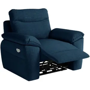 Comparateur de prix : Fauteuil de relaxation électrique en tissu texturé 3D - Bleu foncé