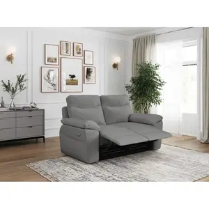 Loungitude - Canapé de relaxation électrique ross 2 places en tissu - Gris pas cher