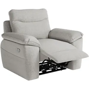 LOUNGITUDE Fauteuil de relaxation électrique en tissu texturé 3D - Gris clair pas cher